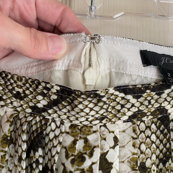 J. Crew Python Snake Print Pleated Midi Skirt - Picture 7 of 11